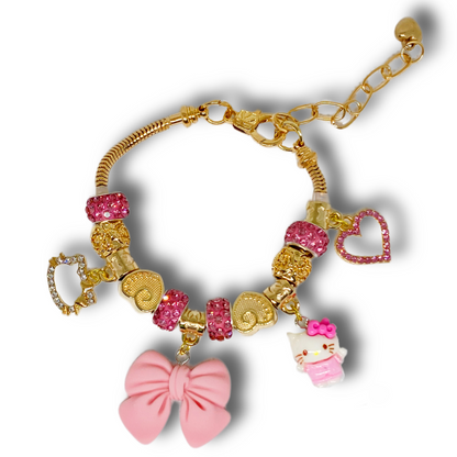 Kawaii kitty charm bracelet