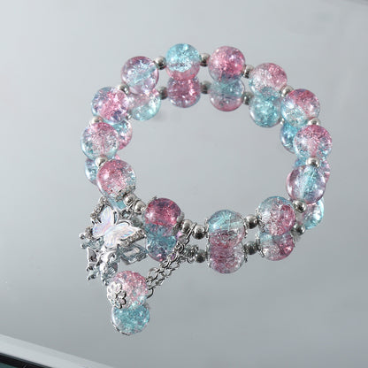 Glass butterfly bracelet